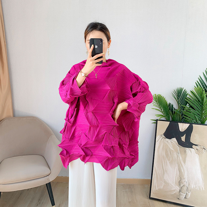 Diamond Pleated Oversized T-Shirt - Spring Loose Fit Plus Size (1).jpg