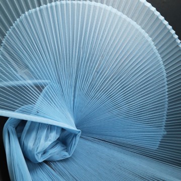 Architectural Pleated Mesh Tulle - Textured Decorative Fabric with Rigid Structure