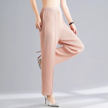 Women's High-Waisted Pleated Casual Pants - Spring 2024 Slimming Tapered Harem Trousers for Office & Outings